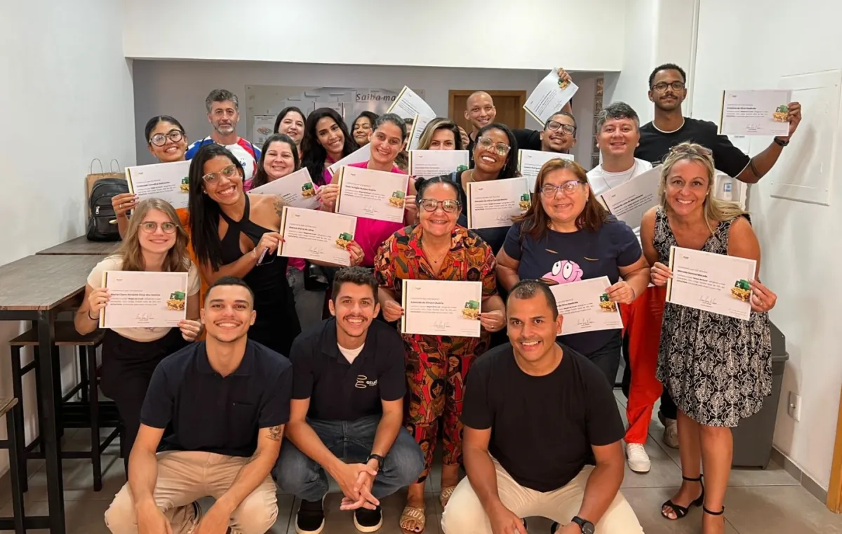 Alunos de Excel presencial com certificados