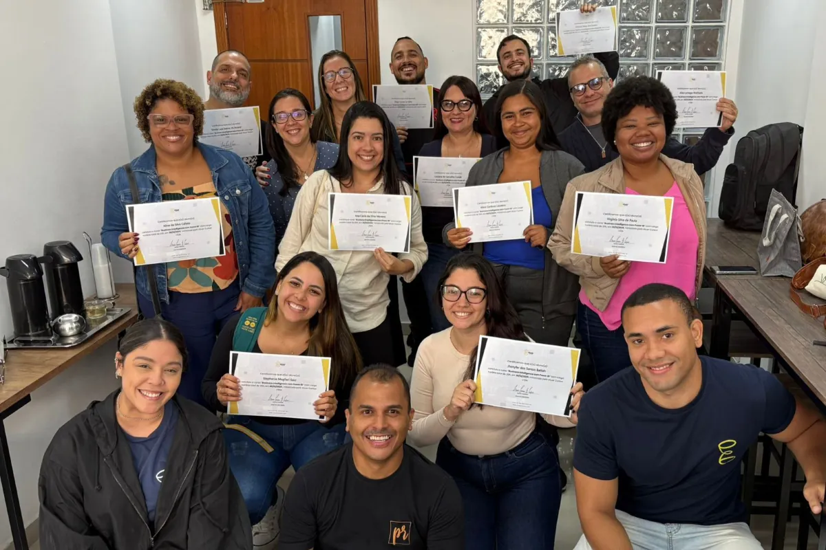 Turma de Power BI presencial com certificados